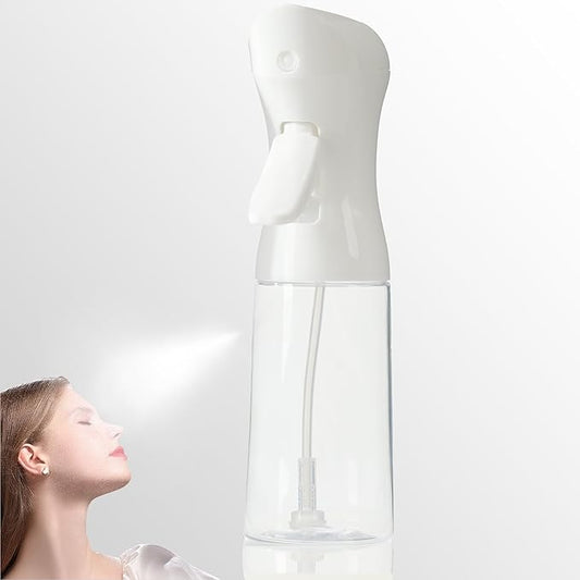 Spray Bottle for Hair - Fine Mist Water Mister Continuous Spray Bottle for Hairstyling, Cleaning & Plants Salon, Home, Pets & More – White 200ml