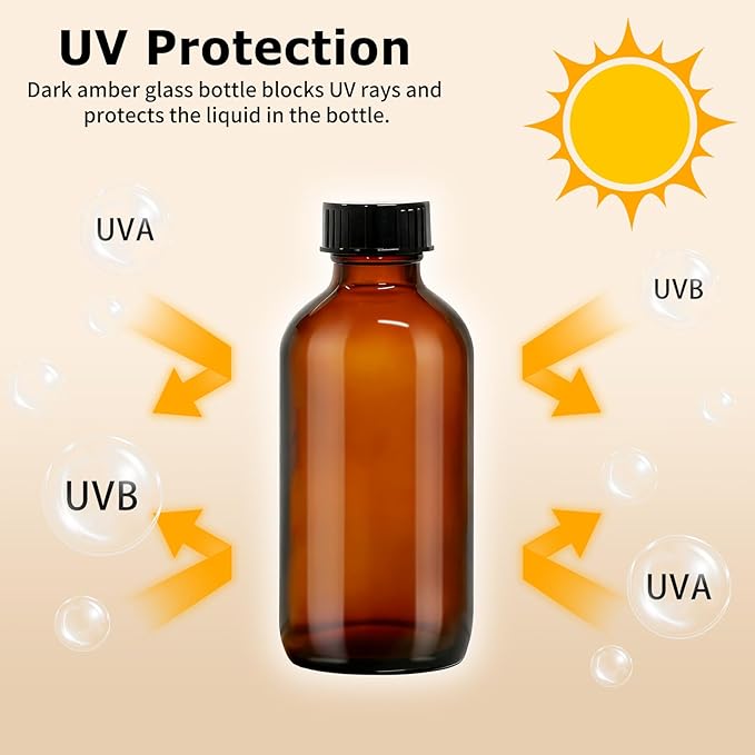 35 Pack 4 oz Amber Glass Boston Round Bottles with Phenolic Polycone Caps – Airtight, Leak-Proof Bottles for Vanilla Extract, Kombucha Brewing, Essential Oils, and Homemade Solutions