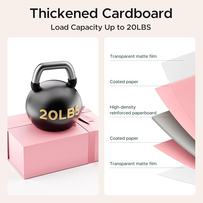 Large Pink Gift Box with Lid: 13.5×10×5 Inches - Strong Magnetic Closure for Valentines Birthdays Wedding Gifts – Perfect for Couples Friends Family