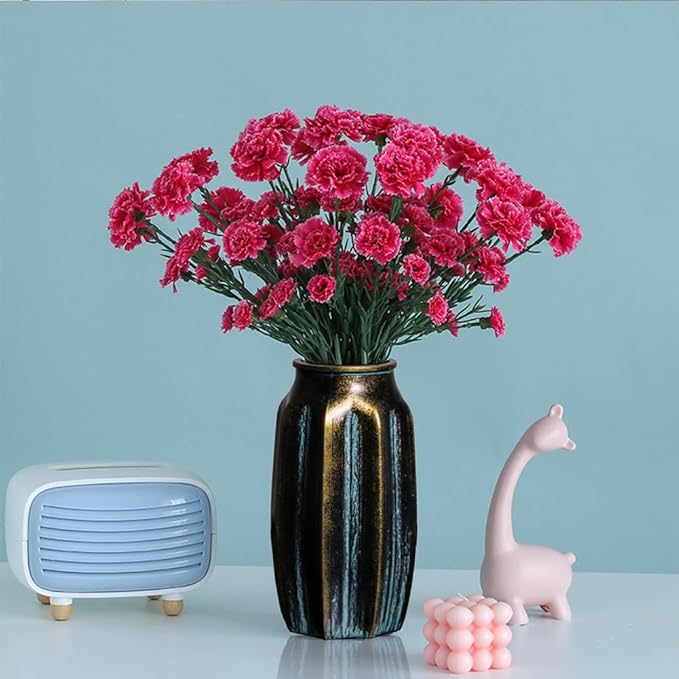 Bronze Retro Vase, 8.7 Inches Elegant Vintage Glass Antique Vase, Rustic European Unique Chic Style for Tabletop, Kitchen, Office, Living Room Decoration