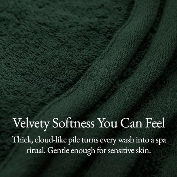 Italic Ultraplush 100% Australian Cotton Towels - Set of 2 Luxury Bath Towels, Quick Dry Plush and Absorbent, Heavy Duty Large Bath Towels, 800GSM for Bathroom & Spa (Deep Forest)
