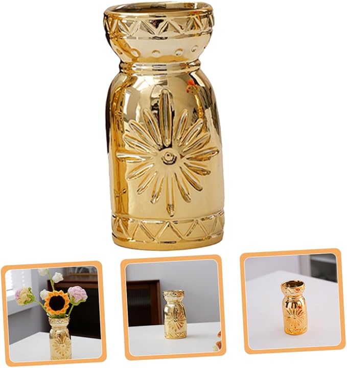 Mobestech Modern Ceramic Flower Vase Small Ribbed Table Decor for Home and Wedding Stoneware Vase Centerpiece for Dried and Artificial Flowers Versatile Shelf Accent