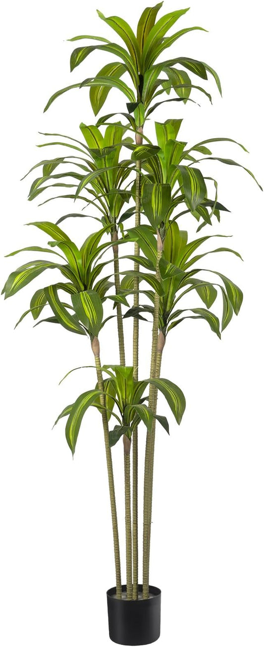 Artificial Dracaena Tree Indoor 6 FT Tall Fake Tree Artificial Tree Fake Yucca Potted Tree for Home Office Living Room Decor，Tall Artificial Plant for Housewarming