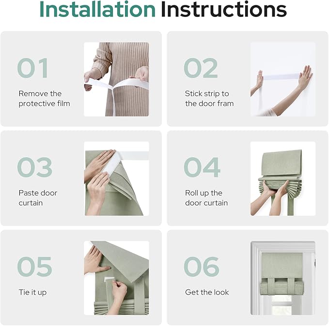 HOMEIDEAS 100% Linen Blackout Sidelight Curtains for Front Door, Side Door Window Curtains, Small Window,Thermal Insulated Covering, 1 Panel, W12 X L40 Inch, Sage Green