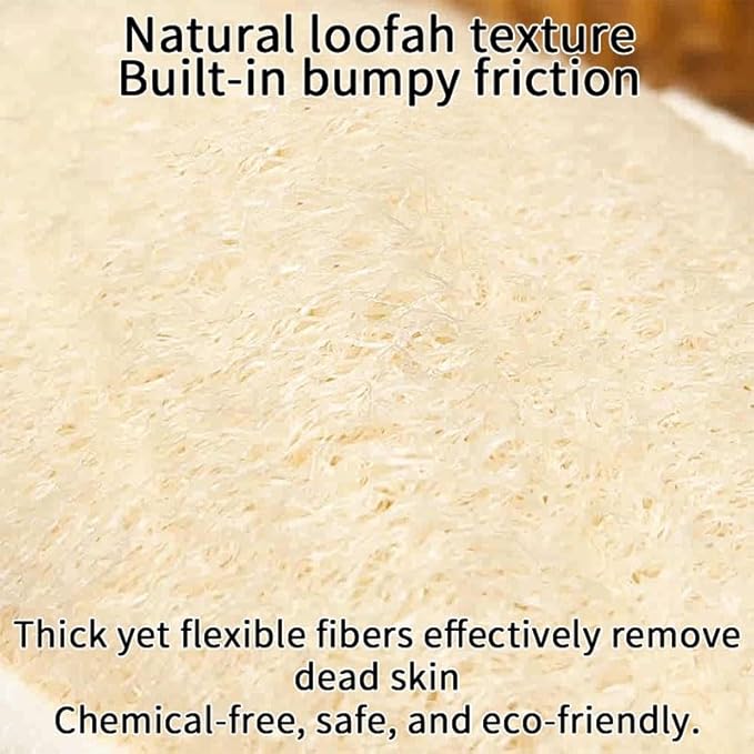 Natural Loofah Exfoliating Body Scrubber Loofah Bath Sponge, Luffa for Women and Men, Dishcloth Kitchen Cloth,100% Biodegradable Compostable, Dye Free (4 Pack) (M)