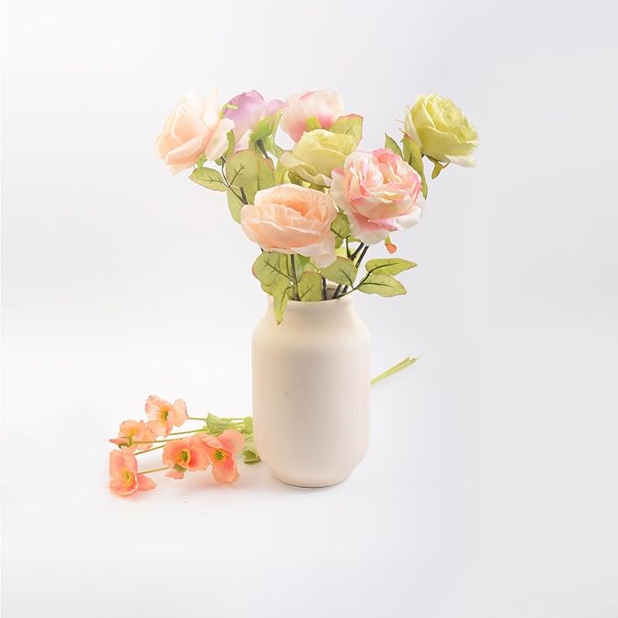 Plain Beige Ceramic Vase for DIY Painting - Customizable Handmade Pottery, Blank Canvas for Flower Arrangements, Home Decor, Wedding & Office Decoration (5.71L x 5.71W x 9.25H)