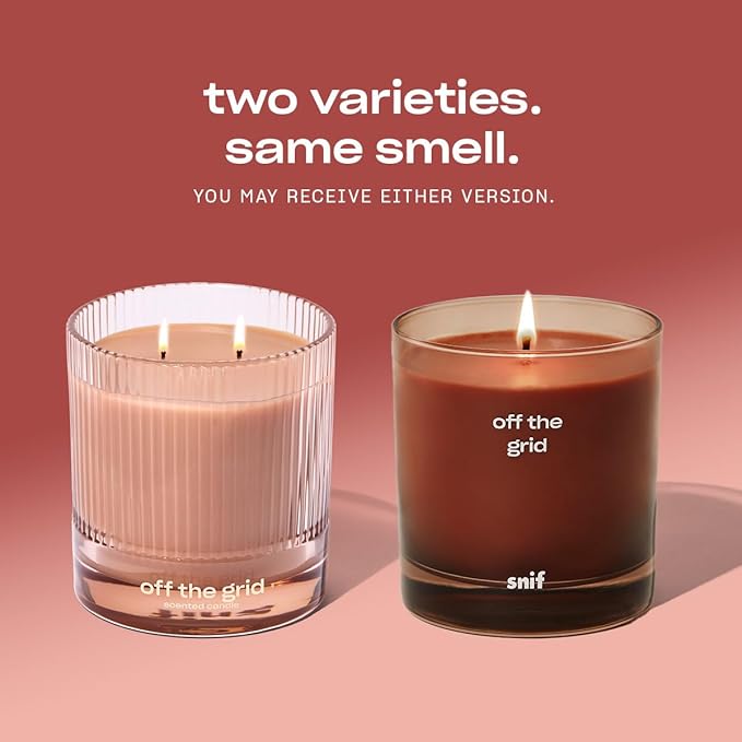 Off The Grid Luxury Scented Candle by Snif, Warm and Calming Candle, 50+ Hours, 100% Cotton Fiber Wicks, Soy Wax Blend, Non-Toxic, Vegan, 8.5 oz