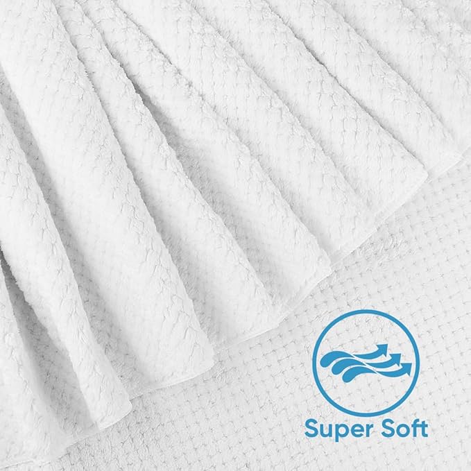 HOMEXCEL Bath Towel Set Pack of 4, 30 x 60 Inches Large Microfiber Bath Towels, Soft, Absorbent, and Quick Dry Towels for Bathroom, Pool, Beach, Swim, and Yoga, Large Bathroom Towels, White