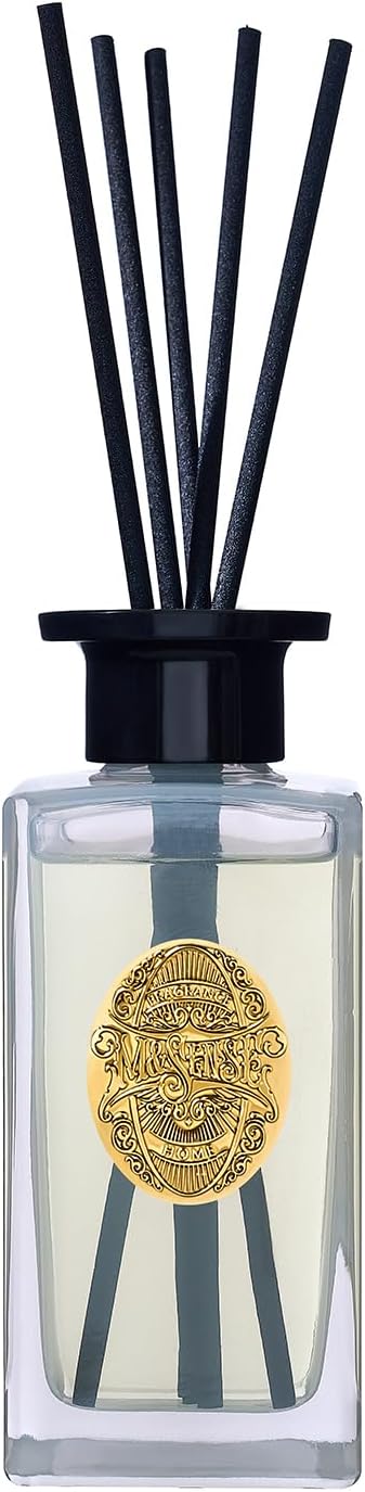 M&SENSE 6.3 oz Large Reed Diffuser Set | Jasmine Garland Scent Oil Diffuser with Sticks | Hotel Collection Non-Toxic Essential Oil |for Bedroom Bathroom Living Room
