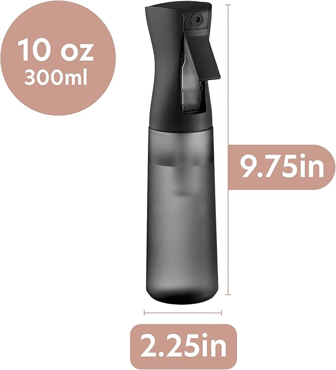 10 OZ Continuous Spray Bottles - Ultra Fine Mist Sprayer | Water Spray Bottle For Hair Stuff, Mister Spray Bottle For Plants Mister | Hair Spray Bottles For Hairstyling, Cleaning, Salons