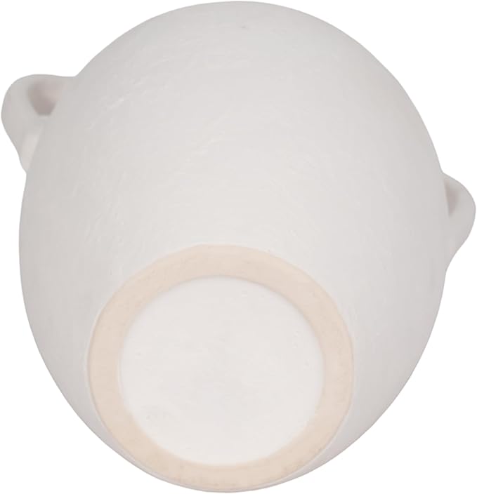 Sagebrook Home Stoneware Vase with Handles - Textured Decorative Pottery for Home & Office - Modern Rustic Accent for Living Room, Bedroom, or Table Centerpiece - 10" White