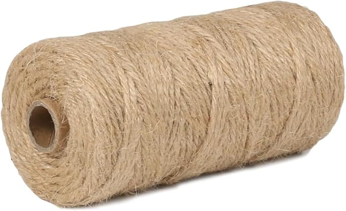 5Pack 3mm Natural Jute Twine String 1640 Feet Long Twine String for Crafting Gardening Gift Wrapping Macrame DIY Home Decor (Brown-328Feet/Roll)