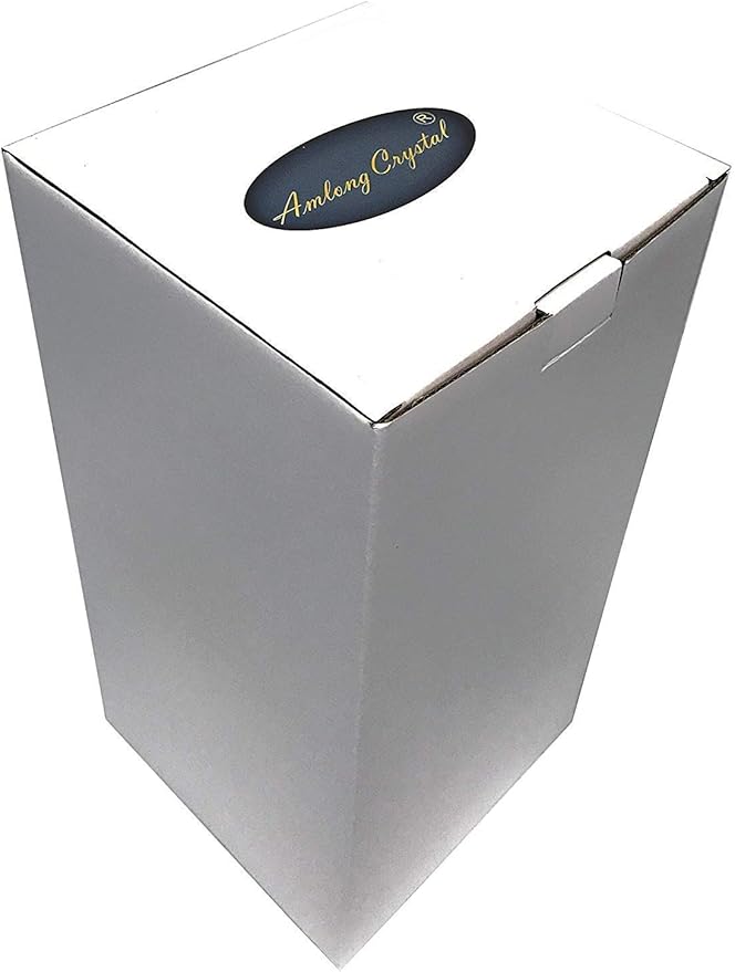 Amlong Crystal Large Size Clear Floral Vase 12 inches High (6 inch Top and 3 inch Bottom)