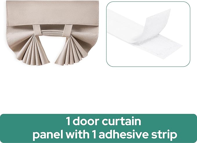 HOMEIDEAS 100% Natural Linen Blackout French Door Curtains, Privacy Door Window Curtains, 30 X 68 Inch Room Darkening Blinds, Thermal Insulated Shades for Bedroom, 1 Panel