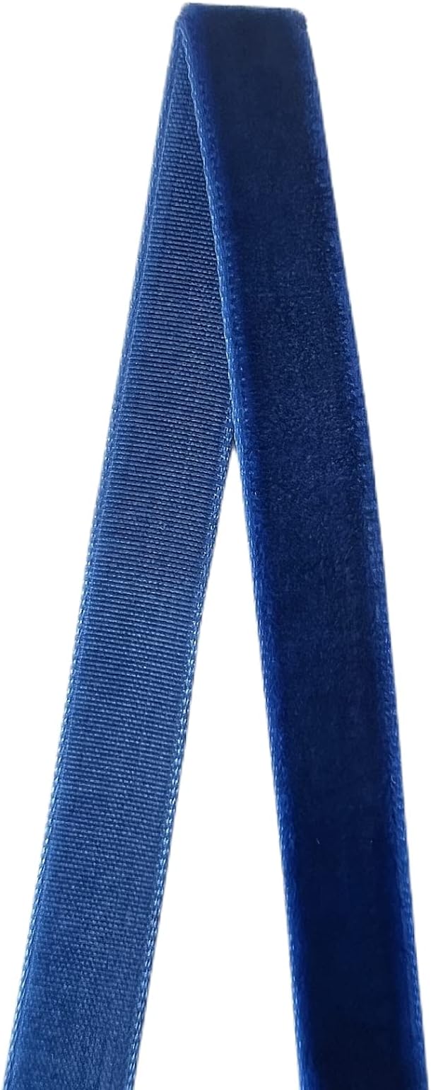 Vintage Sapphire Blue Velvet Ribbon, 3/8 Inch X 25Yd
