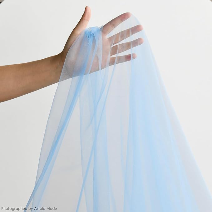 Artoid Mode Dusty Blue Gauze Table Runner 120 Inch 10FT, Seasonal Sheer Kitchen Dining Holiday Wedding Birthday Baby Shower Table Decor for Home Party