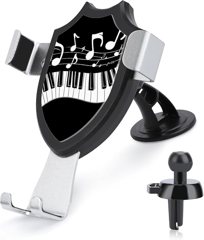 Women's Phone Holders Black and White Piano Keys Musical Notes Universal Hands Free Automobile Cell Phone Holder