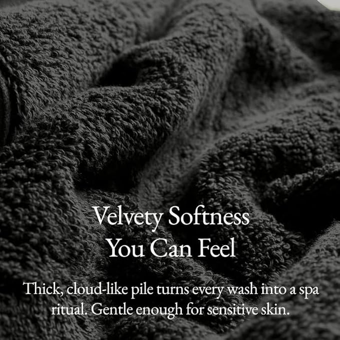 Italic Ultraplush 100% Australian Cotton Towels - Set of 2 Luxury Bath Towels, Quick Dry Plush and Absorbent, Heavy Duty Large Bath Towels, 800GSM Towels for Bathroom & Spa (Charcoal)