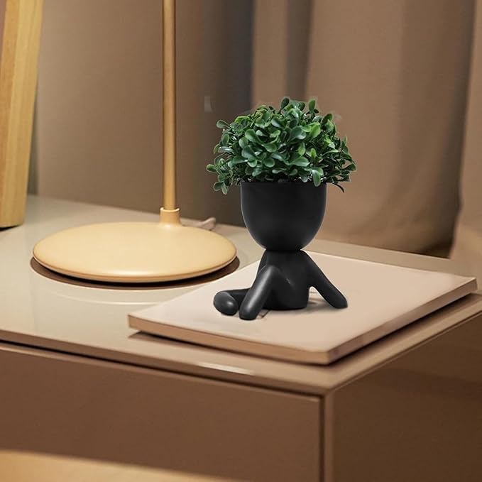 Zerzsy Cute Faux Succulent Desk Decor, Small Fake Plants Decor for Bedroom and Bathroom, Lovely Faux Succulent Desk Decoration for Office and Home - Set of 1