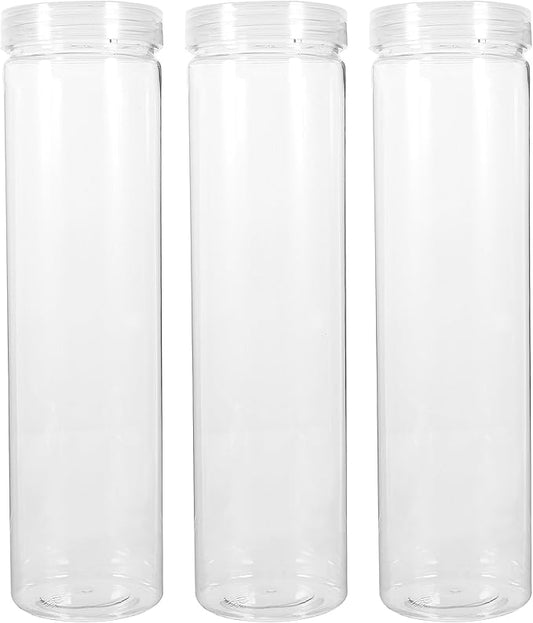 SAFIGLE 3Pcs Airtight Kitchen Storage Canisters with Sealing Lids Transparent Pet Food and Cereal Containers for Pantry Organization and Moisture Protection Reusable Jars for Home Kitchen