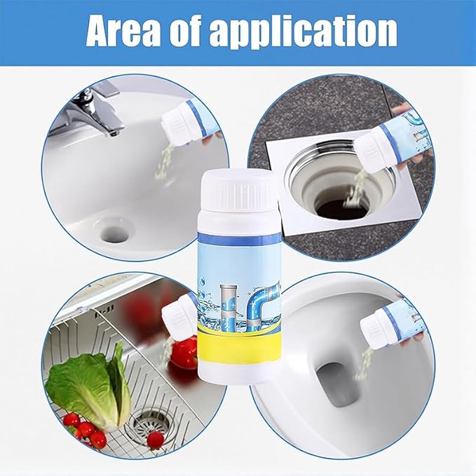 Wild Sink and Drain Cleaner Powder | Rapid-Foam Fast-Acting Pipe Declogger for Kitchen, Bathroom, Toilet, Shower Drain Maintenance | Powerful Foaming Cleaner (3.88oz/110g, Count, 3)