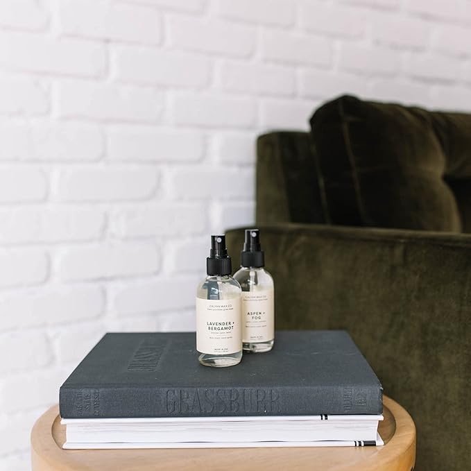 Calyan Wax Co. Non Toxic Room Spray, Lavender + Bergamot Air Freshener, Non Aerosol Natural Room Mist, Aromatherapy Spray with Essential Oils, 4fl oz