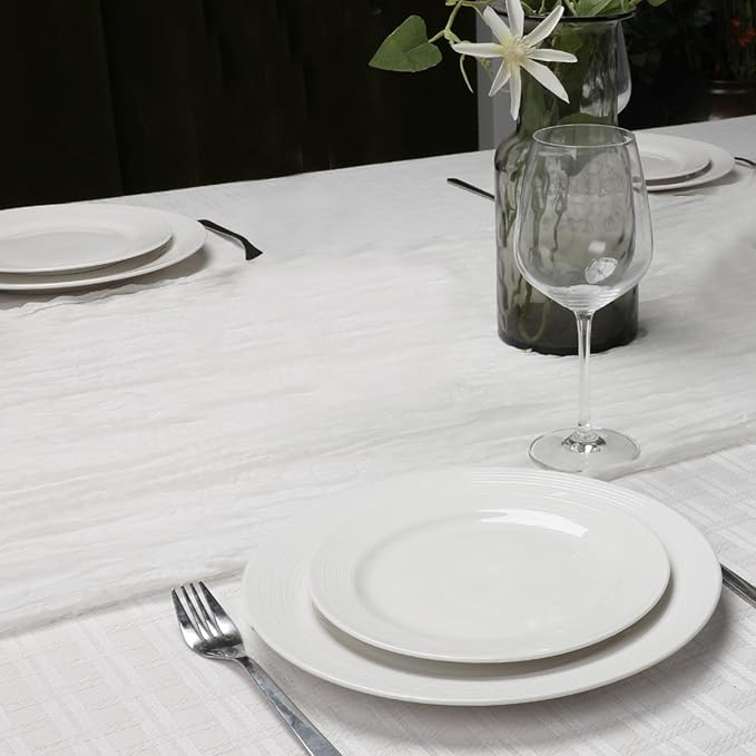 Le courant 10Ft Cheesecloth Table Runner, Rustic Boho Gauze Cheese Cloth Runner Table Runner for Weddings Bridal Baby Shower Birthday Holiday Parties Home Decor, Lvory