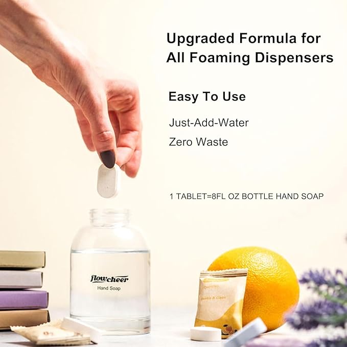 Foaming Hand Soap Refill Tablets, 24 Pack, Makes 216 fl oz (24 x 9 fl oz Bottles),Variety Fragrance,Fresh & Clean Handwash, Eco Friendly foam Soap Tablets