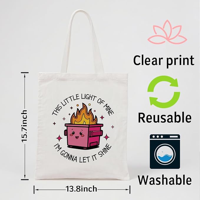 Canvas Tote Bag for Women, I'm Gonna Let It Shine Shoulder Bags, Inspirational Canvas Totes to Work Traveling, Christmas Gifts to Friends and Family, Holiday Gift Bags for Wrap Storage