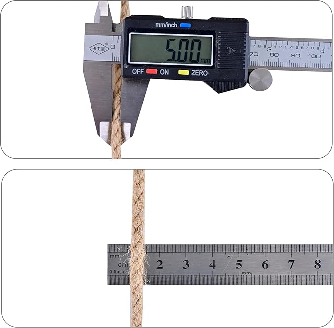 Natural Jute Twine 656ft 5mm,3Ply Twisted Thick Twine Rope Strong Jute String Roll for Crafts Gift Wrapping Gardening Home Decor Bundling Cat Scratching Post