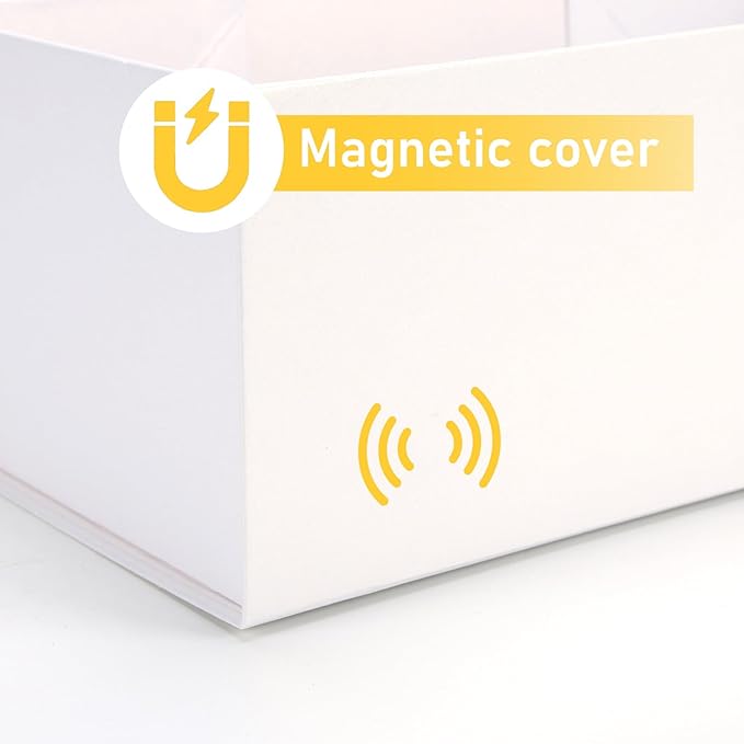 Ditwis 11.5x8.5x2.3 Inches Gift Box with Magnetic Closure Lid, White Magnetic Box for Wedding, Groomsmen Bridesmaid Proposal, Birthdays, Mother's Day, 1 Pack