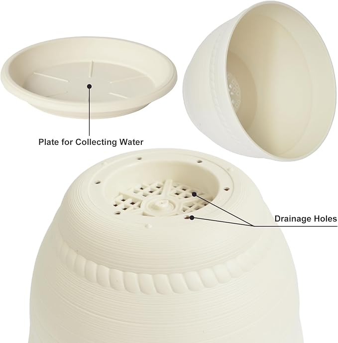 Macrame Plant Hanger with Pot, 3 Set Hanging Planters for Indoor Plants, Handmade Cotton Rope Boho Home Decor, Idea Gift for Anyone, Includes Plant Holders, Pots, Plates and Hooks (Mixed Color-3)