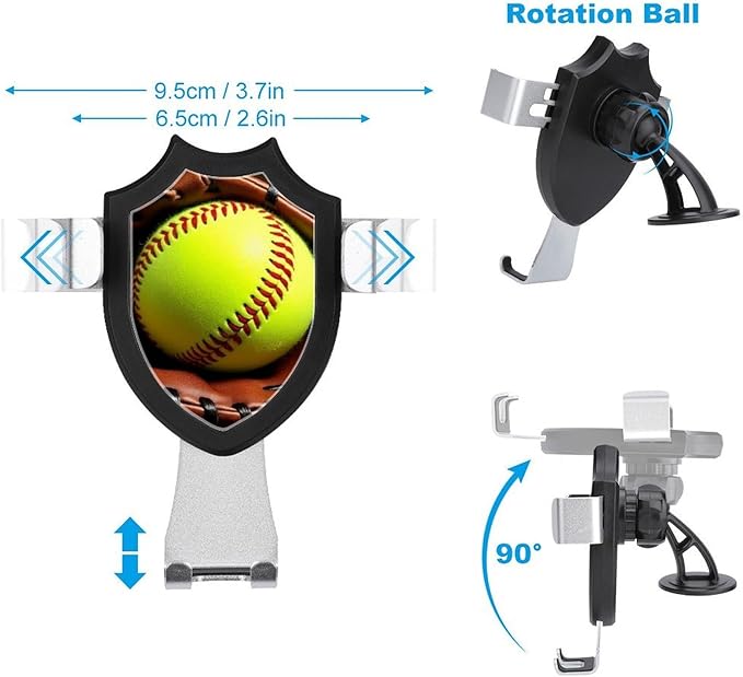 Phone Holders Phone Stand Cell Phone Car Mount Hands Free Automobile Holder Retro Vintage Sports Softball Ball