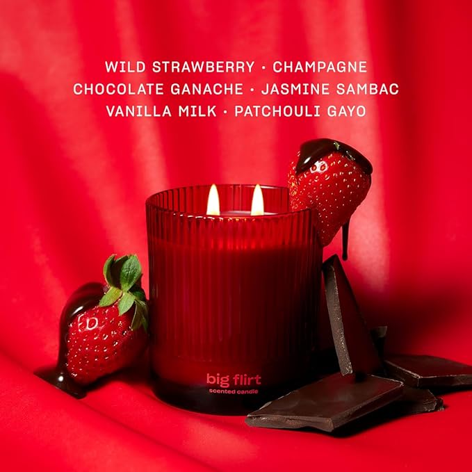 Big Flirt Luxury Scented Candle by Snif, Valentine's Day Candle, 50+ Hours, 100% Cotton Fiber Wicks, Soy Wax Blend, Non-Toxic, Vegan, 8.5 oz