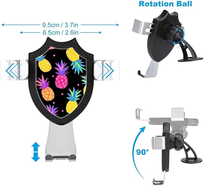 Portable Car Mount Cell Phone Holders for Your Car Accessories for Women Men Colorful Watercolor Splash Ink Pineapple