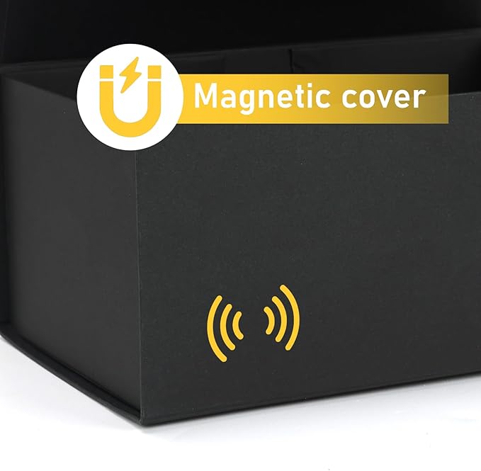 Ditwis 4 Pack 12x9x4 Inches Gift Boxes with Magnetic Closure Lids, Black Magnetic Box for Wedding, Groomsmen Bridesmaid Proposal, Birthdays, Mother's Day