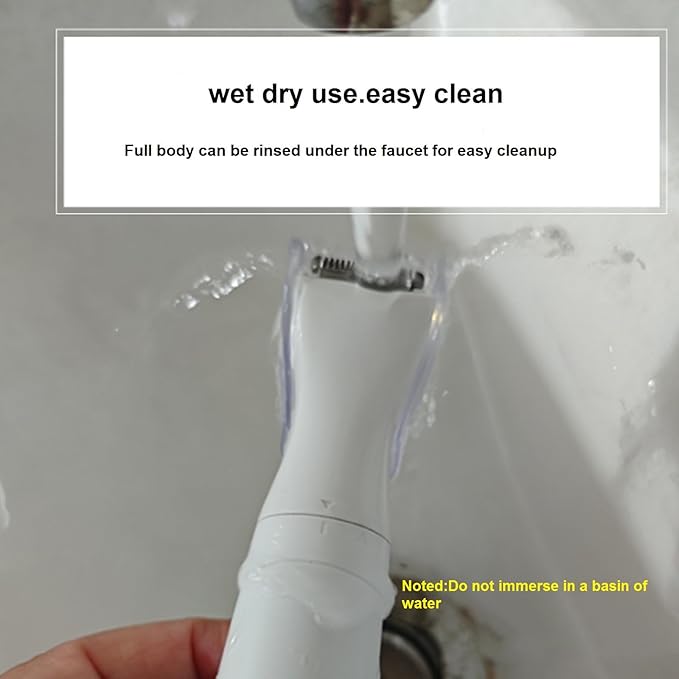 2-in-1 Pubic Hair Trimmer for Women & Men,Electric Bikini Shaver with Thinning Clipper & Manual Safety Razor,Painless Body Haircut Remover for Intimate Area,Armpit,Leg,Battery Operated