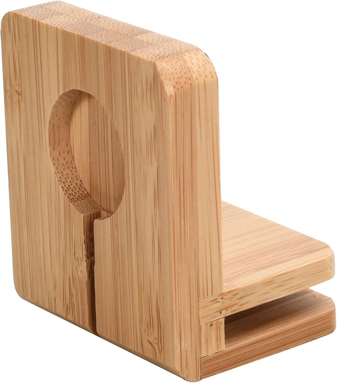 MobileVision Bamboo 10-Port Charging Station & Compatible Adapter for Apple Watch Combo for use with Watch, Smartphones & Tablets