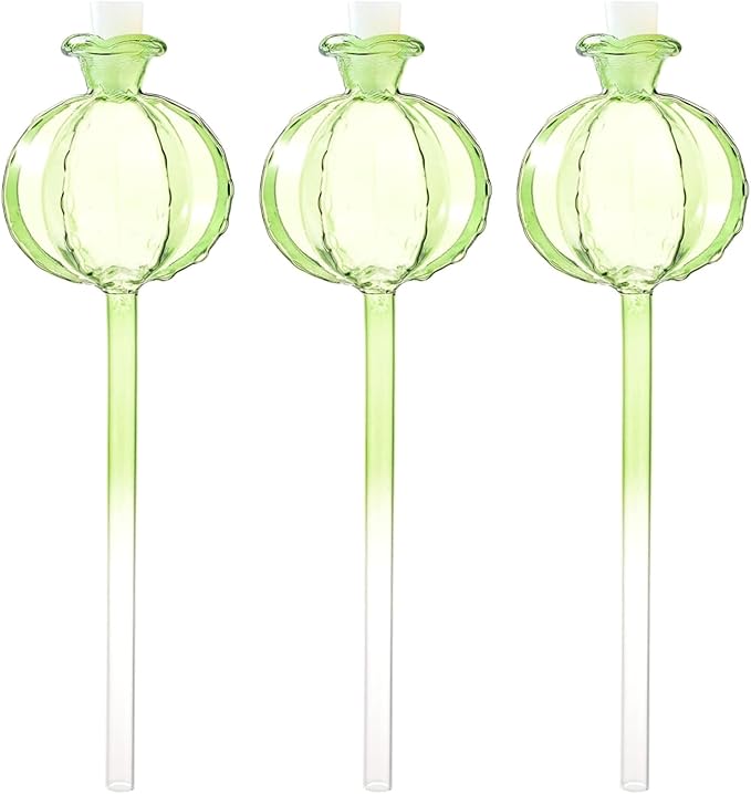 3pcs Glass Plant Self-Watering Bulb Automatic Planter Insert Potted Plant Pomegranates Globes Device Mushroom Watering Globes