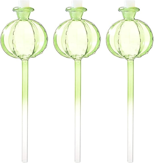 3pcs Glass Plant Self-Watering Bulb Automatic Planter Insert Potted Plant Pomegranates Globes Device Mushroom Watering Globes
