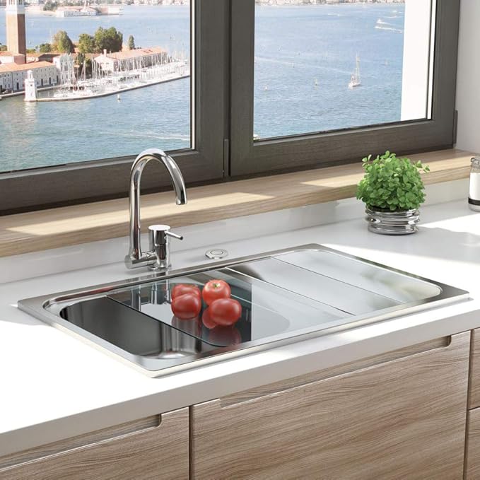 Garbage Disposal Switch, Cordless Air On Off Kit for Food Waste Disposer, Stainless Steel Brushed Nickel, SHORT 2.5" Sink Top Push Button by CLEESINK