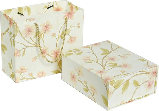 Luxury Gift Box with Magnetic Lid, Finished Size 9.8×7.9×4 In,Collapsible Rectangle Storage Box with Gift Bag for Wedding,Birthday, Party,Christmas,Valentine's Day