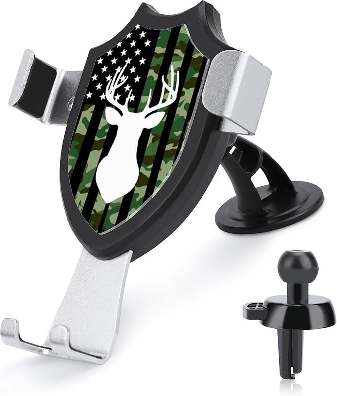 Phone Mount for Car Dashboard Air Vent Windshield Deer Camo Camouflage American Flag Hunting Black Fashion Phone Holders