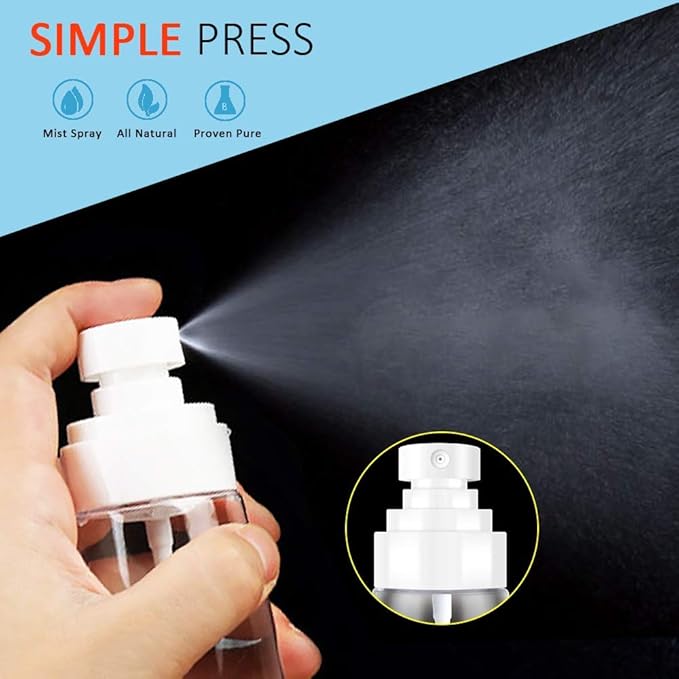 AMORIX Fine Mist Spray Bottle 30ml / 1 oz Spray Bottle Travel Refillable Cosmetic Sprayer for Essences Perfume HairSpray Skincare Makeup + Drawstring Bag(6 Pack)