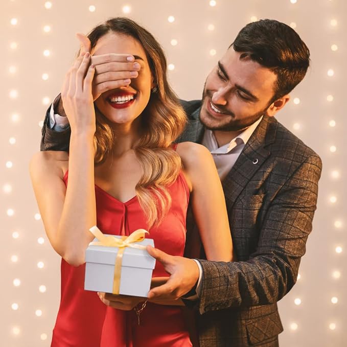 Bengnkes White Gift Box Small Gift Boxes with Lids for Presents 4 Packs Square Luxury Nesting Gift Boxes with 17ft Ribbon for Birthday Bridesmaid Wedding Christmas Proposal