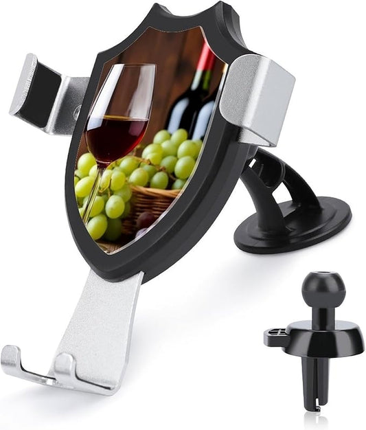 Hands Free Automobile Holder White Red Wine Glasses Grapes Wooden Phone Holders Phone Stand Cell Phone Car Mount