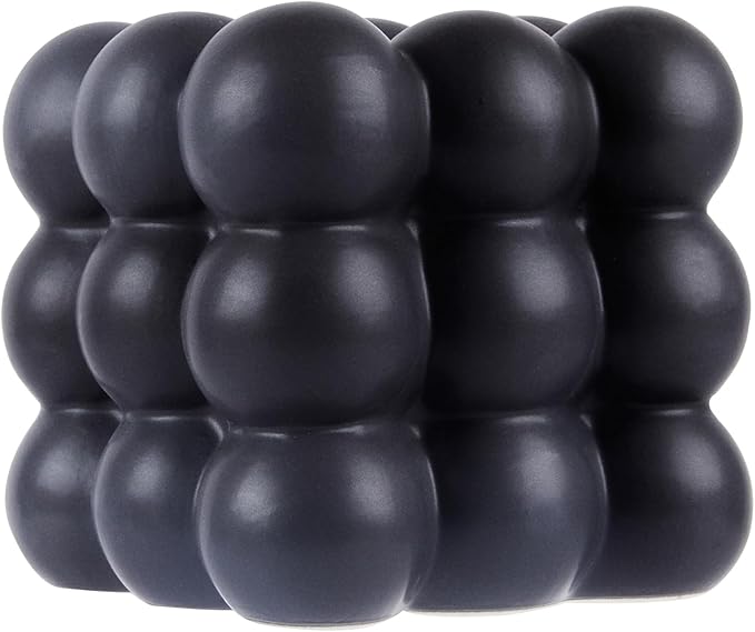 Restaurantware-Table Art Flower Vase, 1 Bubble Vase - Minimalist Style, for Fresh Or Artificial Flowers, Black Ceramic Piece for Home Decor, Kitchen, Home, Living Room, Office, and More