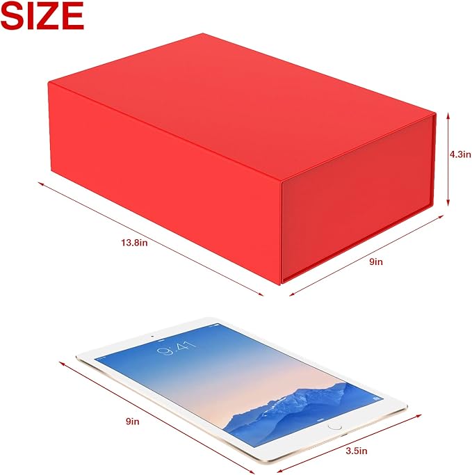 Luxury Large Gift Box 13.8"x9"x4.3" Storage Box Ribbon Magnetic Closure for Luxury Packaging Box for Mother's Day, Birthdays, Bridal Gifts,Weddings