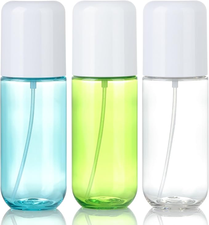 Bynccea Small Spray Bottle Travel Size 3.4oz/100ml Plastic Mini Bottle Set - Fine Mist Mini Empty Spray Bottles - Refillable Spray Bottles for Cleaning Solutions, Perfume, Liquid Cosmetics