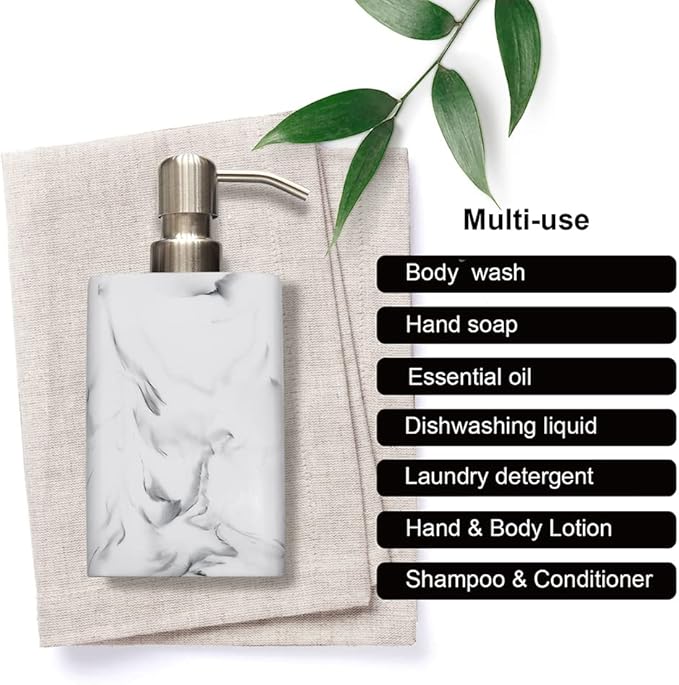 Soap Dispenser 2 Pack, 15 Oz Soap Dispenser with Brushed Nickel Pump.Refillable Hand Soap Dispenser for Bathroom Countertop & Kitchen Home Decor-White